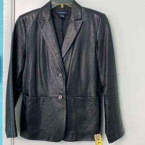 Women’s black leather jacket, size 2 , in great condition. Ann Taylor brand